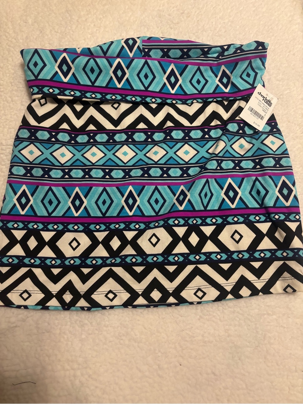 Charlotte Russe Blue Teal Navy Purple Geometric Skirt